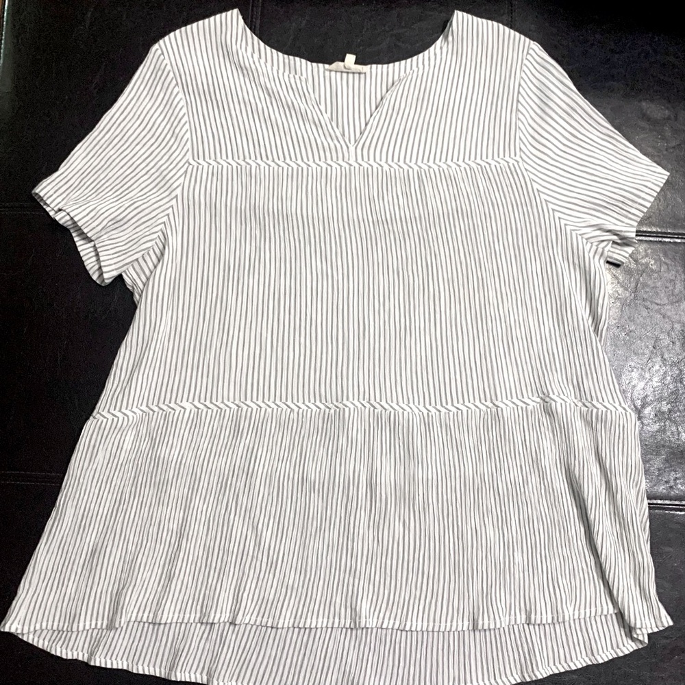 Cotton Bleu Striped Top